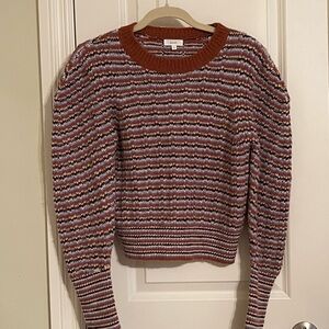 A.L.C. Women's Striped Crew Neck Sweater - Red and Purple